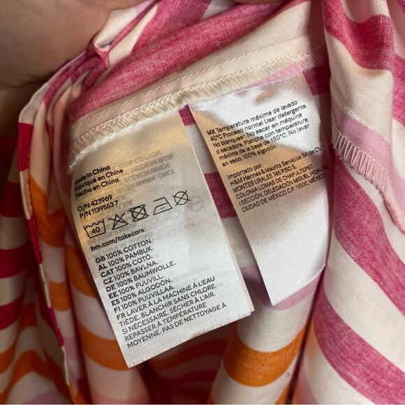 NEW H&M striped midi dress with tie straps - Picture 5 of 9